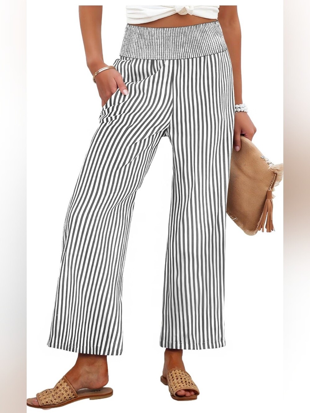 Black & White Striped Pants